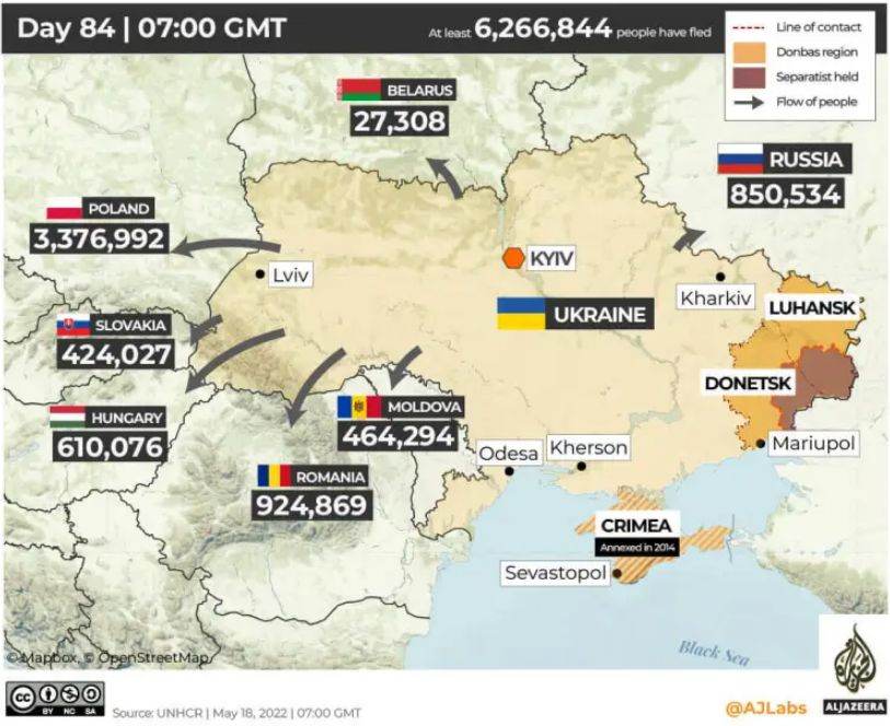 Ţările în care fug refugiaţii din Ucraina